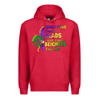 Cardinal mardi gras parades beads french quarter beignets k Premium Hoodie - LillyAllenDesigns
