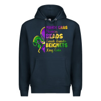 Navy mardi gras parades beads french quarter beignets k Premium Hoodie - LillyAllenDesigns