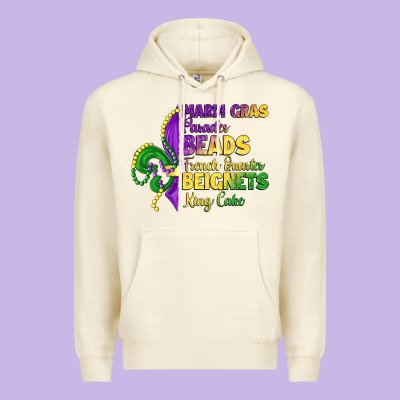 Mardi Gras Parades Beads French Quarter Beignets K Premium Hoodie Designed By Lillyallendesigns