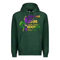 Sports Green mardi gras parades beads french quarter beignets k Premium Hoodie - LillyAllenDesigns
