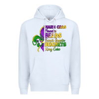 White mardi gras parades beads french quarter beignets k Premium Hoodie - LillyAllenDesigns