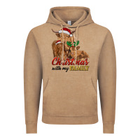 Vintage Coffee christmas with my family highland cow cattle and calves Vintage Hoodie - RanaPortraitStore