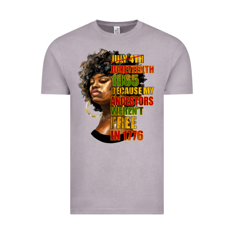 Juneteenth 1885 Because My Ancestors Weren't Free In 1776 Black Woman Vintage Tee by HRA Design Shop | Teevron