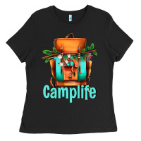 Black camp life camp backpack Ladies Tee - AdoDesignShop