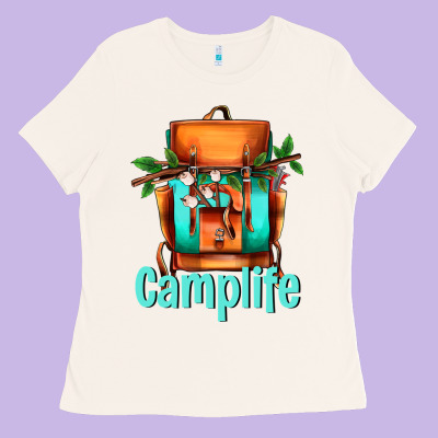 Camp Life Camp Backpack Ladies Tee Designed By Adodesignshop
