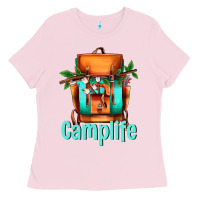 Bubblegum Pink camp life camp backpack Ladies Tee - AdoDesignShop