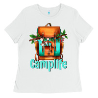 White camp life camp backpack Ladies Tee - AdoDesignShop