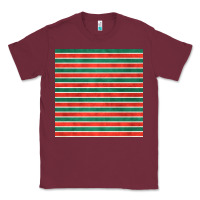 Burgundy christmas stripes seamless pattern Classic Tee - BundleAndBundleShop
