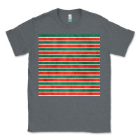 Charcoal Heather christmas stripes seamless pattern Classic Tee - BundleAndBundleShop