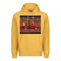 Mustard Christmas truck Premium Hoodie - AdoDesignShop