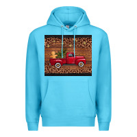 Ocean Blue Christmas truck Premium Hoodie - AdoDesignShop