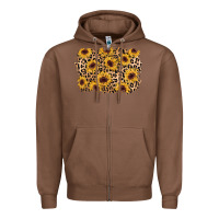 Chestnut sunflower leopard background Zipper Hoodie - AdoDesignShop