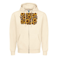 Sandshell sunflower leopard background Zipper Hoodie - AdoDesignShop
