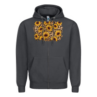 Smoke sunflower leopard background Zipper Hoodie - AdoDesignShop