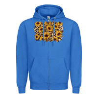 True Royal sunflower leopard background Zipper Hoodie - AdoDesignShop
