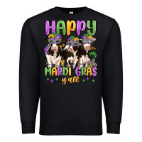 Black happy mardi gras y'all Premium Sweatshirt - MaliasSmallBusiness
