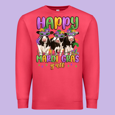 Happy Mardi Gras Y'all Premium Sweatshirt Designed By Maliassmallbusiness