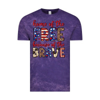 Cloud Purple Home of the free because of the brave Vintage Tee - Neo Western