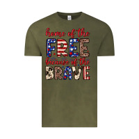 Vintage Olive Home of the free because of the brave Vintage Tee - Neo Western
