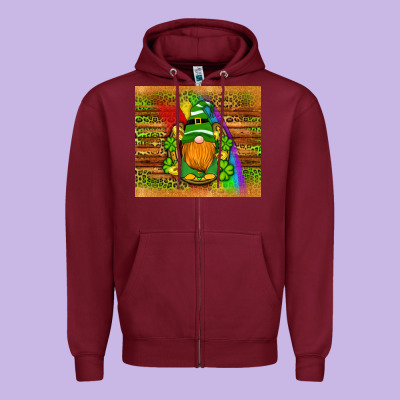St Patricks Gnomes Rainbow Zipper Hoodie Designed By Artiststas