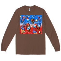 Chestnut american popsicle and stars Long Sleeve Tee - AdoDesignShop