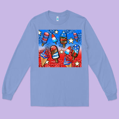 American Popsicle And Stars Long Sleeve Tee Designed By Adodesignshop