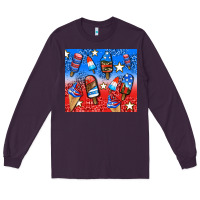 Plum american popsicle and stars Long Sleeve Tee - AdoDesignShop