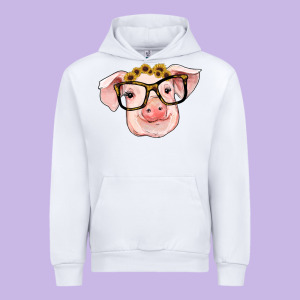 Sunflowers With Pig Urban Hoodie Designed By Ranaportraitstore