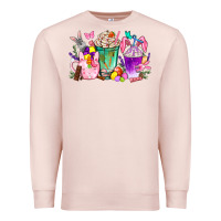 Pale Pink Easter coffee cups with Bunny Premium Sweatshirt - NancyCooperArtShop