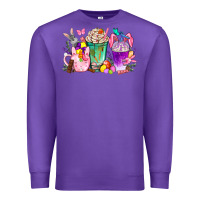 Purple Easter coffee cups with Bunny Premium Sweatshirt - NancyCooperArtShop