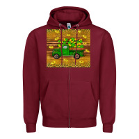 Burgundy St Patricks day truck Zipper Hoodie - Artiststas