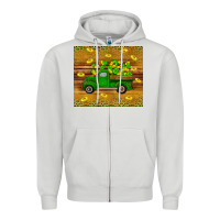Dove Grey St Patricks day truck Zipper Hoodie - Artiststas