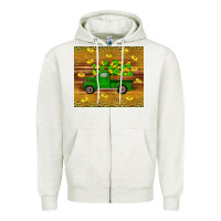Oatmeal Heather St Patricks day truck Zipper Hoodie - Artiststas