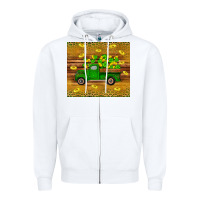 White St Patricks day truck Zipper Hoodie - Artiststas