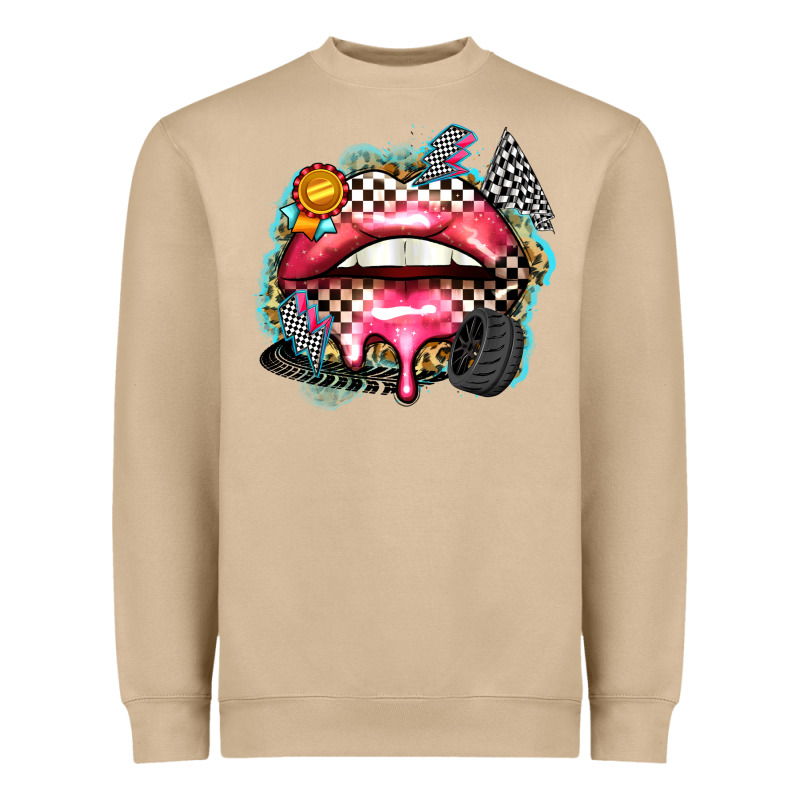 Race Lips Heavyweight Sweatshirt by Zillion Design Studio | Teevron