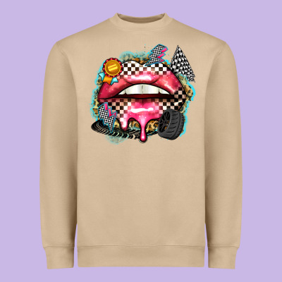 Race Lips Heavyweight Sweatshirt Designed By Zillion Design Studio