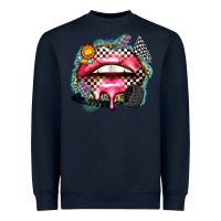 Navy race lips Heavyweight Sweatshirt - Zillion Design Studio
