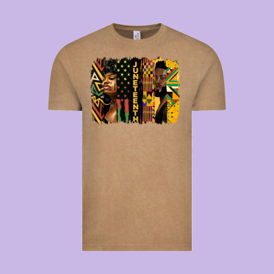 Juneteenth Brush Stroke Vintage Tee Designed By Hra Design Shop