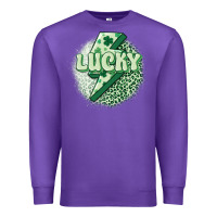 Purple st. patrick's day lucky Premium Sweatshirt - MaliasSmallBusiness
