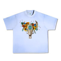 Grape Ice boho bull skull Urban Heavy Tee - BarkalooDesign