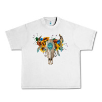 Lunar Rock boho bull skull Urban Heavy Tee - BarkalooDesign