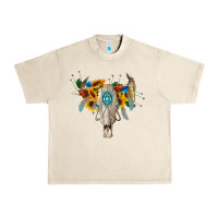 Sandshell boho bull skull Urban Heavy Tee - BarkalooDesign