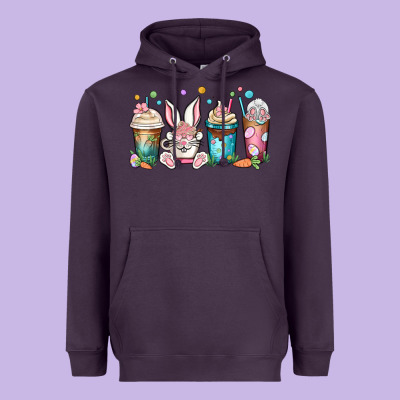 Easter Coffee Cups Heavyweight Hoodie Designed By Maliassmallbusiness