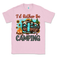 Bubblegum Pink i'd rather be camping Classic Tee - JahusDesignShop