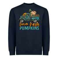 Navy farm fresh pumpkins truck Heavyweight Sweatshirt - RanaPortraitStore