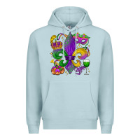 Blue Mist mardi gras fleur de lis Premium Hoodie - LillyAllenDesigns