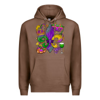 Chestnut mardi gras fleur de lis Premium Hoodie - LillyAllenDesigns