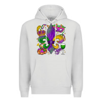 Dove Grey mardi gras fleur de lis Premium Hoodie - LillyAllenDesigns