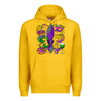 Lemon mardi gras fleur de lis Premium Hoodie - LillyAllenDesigns