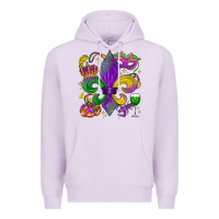 Lilac mardi gras fleur de lis Premium Hoodie - LillyAllenDesigns